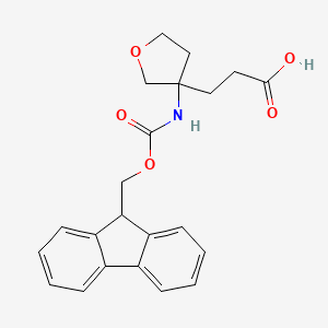 molecular formula C22H23NO5 B2906262 3-[3-({[(9H-fluoren-9-yl)methoxy]carbonyl}amino)oxolan-3-yl]propanoic acid CAS No. 2219373-89-2