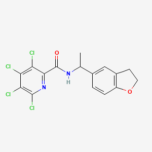 molecular formula C16H12Cl4N2O2 B2906263 3,4,5,6-tetrachloro-N-[1-(2,3-dihydro-1-benzofuran-5-yl)ethyl]pyridine-2-carboxamide CAS No. 1797134-71-4