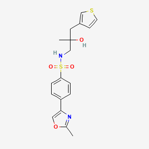 molecular formula C18H20N2O4S2 B2906264 2-hydroxy-2-methyl-S-[4-(2-methyl-1,3-oxazol-4-yl)phenyl]-3-(thiophen-3-yl)propane-1-sulfonamido CAS No. 2097868-78-3
