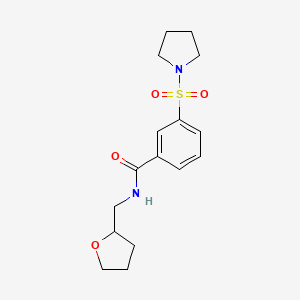 molecular formula C16H22N2O4S B2906265 N-(oxolan-2-ylmethyl)[3-(pyrrolidinylsulfonyl)phenyl]carboxamide CAS No. 667901-52-2