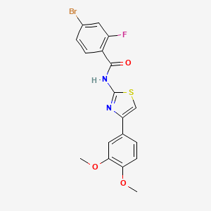 molecular formula C18H14BrFN2O3S B2906270 4-bromo-N-(4-(3,4-dimethoxyphenyl)thiazol-2-yl)-2-fluorobenzamide CAS No. 325987-49-3