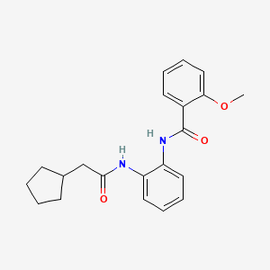 molecular formula C21H24N2O3 B2906275 N-(2-(2-cyclopentylacetamido)phenyl)-2-methoxybenzamide CAS No. 1203159-63-0