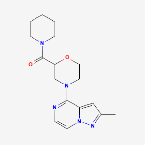 molecular formula C17H23N5O2 B2906277 [4-(2-Methylpyrazolo[1,5-a]pyrazin-4-yl)morpholin-2-yl]-piperidin-1-ylmethanone CAS No. 2415535-01-0
