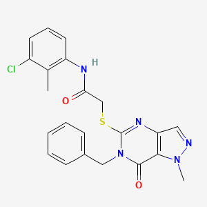 2-[(6-benzyl-1-methyl-7-oxo-6,7-dihydro-1H-pyrazolo[4,3-d]pyrimidin-5-yl)sulfanyl]-N~1~-(3-chloro-2-methylphenyl)acetamide