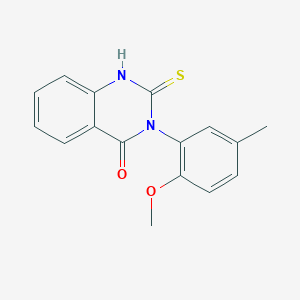molecular formula C16H14N2O2S B2906283 3-(2-Methoxy-5-methylphenyl)-2-sulfanyl-3,4-dihydroquinazolin-4-one CAS No. 379728-00-4