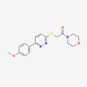 molecular formula C17H19N3O3S B2906294 2-[6-(4-Methoxy-phenyl)-pyridazin-3-ylsulfanyl]-1-morpholin-4-yl-ethanone CAS No. 626222-57-9