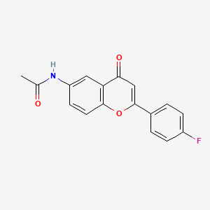 N-[2-(4-fluorophenyl)-4-oxochromen-6-yl]acetamide
