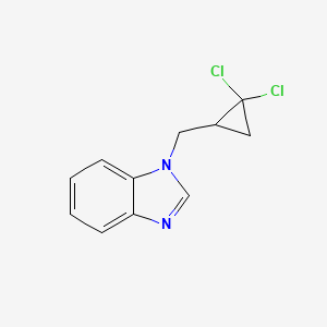 molecular formula C11H10Cl2N2 B2906302 1-[(2,2-Dichlorocyclopropyl)methyl]benzimidazole CAS No. 488122-35-6