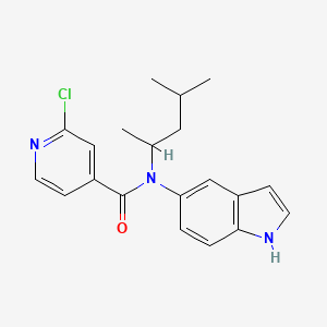 molecular formula C20H22ClN3O B2906304 2-chloro-N-(1H-indol-5-yl)-N-(4-methylpentan-2-yl)pyridine-4-carboxamide CAS No. 1375194-67-4