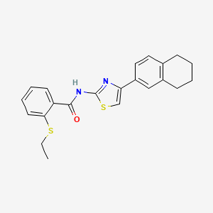 molecular formula C22H22N2OS2 B2906309 2-(ethylthio)-N-(4-(5,6,7,8-tetrahydronaphthalen-2-yl)thiazol-2-yl)benzamide CAS No. 922816-41-9