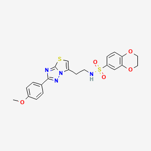 N-(2-(2-(4-methoxyphenyl)thiazolo[3,2-b][1,2,4]triazol-6-yl)ethyl)-2,3-dihydrobenzo[b][1,4]dioxine-6-sulfonamide