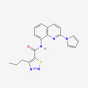 molecular formula C19H17N5OS B2906319 N-(2-(1H-pyrrol-1-yl)quinolin-8-yl)-4-propyl-1,2,3-thiadiazole-5-carboxamide CAS No. 1226448-94-7