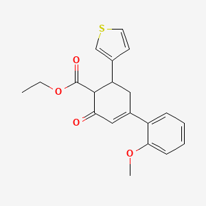 molecular formula C20H20O4S B2906320 Ethyl 4-(2-methoxyphenyl)-2-oxo-6-(3-thienyl)-3-cyclohexene-1-carboxylate CAS No. 446275-96-3