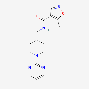 molecular formula C15H19N5O2 B2906325 5-methyl-N-((1-(pyrimidin-2-yl)piperidin-4-yl)methyl)isoxazole-4-carboxamide CAS No. 1448071-13-3