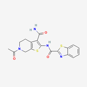 N-(6-acetyl-3-carbamoyl-4,5,6,7-tetrahydrothieno[2,3-c]pyridin-2-yl)benzo[d]thiazole-2-carboxamide