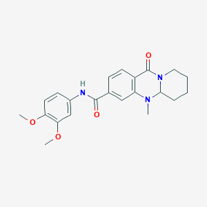 N-(3,4-dimethoxyphenyl)-5-methyl-11-oxo-5,6,7,8,9,11-hexahydro-5aH-pyrido[2,1-b]quinazoline-3-carboxamide
