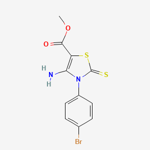 Methyl 4-amino-3-(4-bromophenyl)-2-sulfanylidene-1,3-thiazole-5-carboxylate