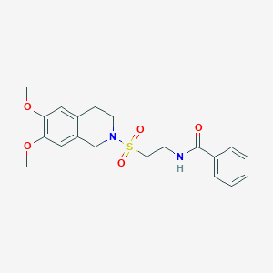 molecular formula C20H24N2O5S B2906337 N-(2-((6,7-dimethoxy-3,4-dihydroisoquinolin-2(1H)-yl)sulfonyl)ethyl)benzamide CAS No. 922120-36-3