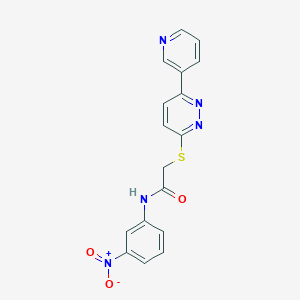 molecular formula C17H13N5O3S B2906345 N-(3-nitrophenyl)-2-(6-pyridin-3-ylpyridazin-3-yl)sulfanylacetamide CAS No. 872987-63-8