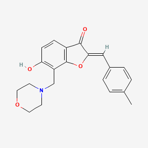 molecular formula C21H21NO4 B2906349 (2Z)-6-hydroxy-2-[(4-methylphenyl)methylidene]-7-(morpholin-4-ylmethyl)-1-benzofuran-3-one CAS No. 869078-08-0
