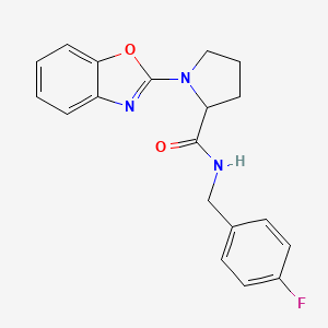 molecular formula C19H18FN3O2 B2906351 1-(benzo[d]oxazol-2-yl)-N-(4-fluorobenzyl)pyrrolidine-2-carboxamide CAS No. 1796920-50-7