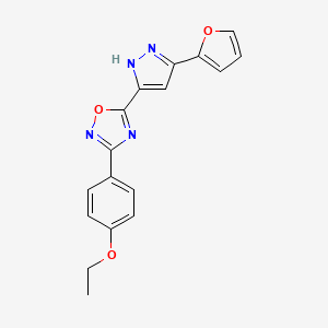 molecular formula C17H14N4O3 B2906356 3-(4-ethoxyphenyl)-5-[3-(2-furyl)-1H-pyrazol-5-yl]-1,2,4-oxadiazole CAS No. 1192580-52-1