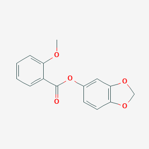 molecular formula C15H12O5 B290636 1,3-Benzodioxol-5-yl 2-methoxybenzoate 