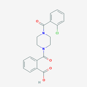 molecular formula C19H17ClN2O4 B2906366 2-{[4-(2-Chlorobenzoyl)piperazin-1-yl]carbonyl}benzoic acid CAS No. 896508-49-9