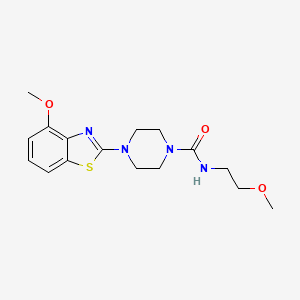 molecular formula C16H22N4O3S B2906368 4-(4-methoxybenzo[d]thiazol-2-yl)-N-(2-methoxyethyl)piperazine-1-carboxamide CAS No. 1208628-37-8
