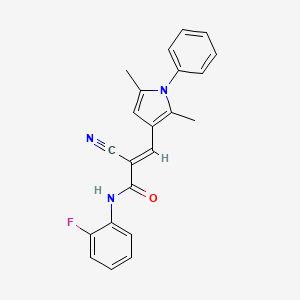 (E)-2-cyano-3-(2,5-dimethyl-1-phenylpyrrol-3-yl)-N-(2-fluorophenyl)prop-2-enamide