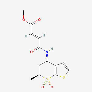 Methyl (E)-4-[[(4S,6S)-6-methyl-7,7-dioxo-5,6-dihydro-4H-thieno[2,3-b]thiopyran-4-yl]amino]-4-oxobut-2-enoate
