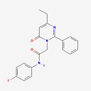 molecular formula C20H18FN3O2 B2906390 2-(4-ethyl-6-oxo-2-phenylpyrimidin-1(6H)-yl)-N-(4-fluorophenyl)acetamide CAS No. 1261016-12-9