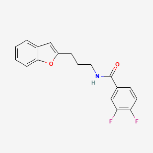 molecular formula C18H15F2NO2 B2906392 N-(3-(benzofuran-2-yl)propyl)-3,4-difluorobenzamide CAS No. 2034457-45-7