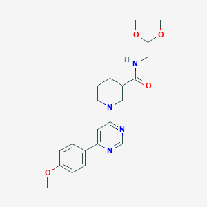 molecular formula C21H28N4O4 B2906393 N-(2,2-dimethoxyethyl)-1-[6-(4-methoxyphenyl)pyrimidin-4-yl]piperidine-3-carboxamide CAS No. 1396887-49-2