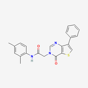 molecular formula C22H19N3O2S B2906410 N-(2,4-dimethylphenyl)-2-(4-oxo-7-phenylthieno[3,2-d]pyrimidin-3(4H)-yl)acetamide CAS No. 1105223-83-3