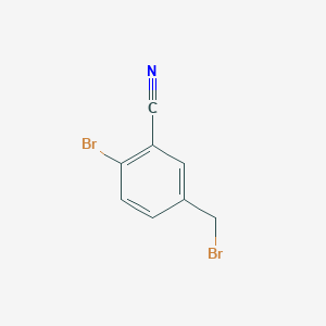 molecular formula C8H5Br2N B2906411 2-Bromo-5-(bromomethyl)benzonitrile CAS No. 1032822-10-8