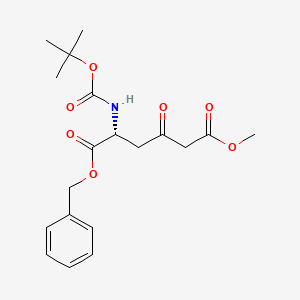 molecular formula C19H25NO7 B2906421 (R)-1-benzyl 6-methyl 2-((tert-butoxycarbonyl)amino)-4-oxohexanedioate CAS No. 1982363-77-8