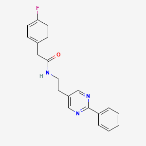 2-(4-fluorophenyl)-N-(2-(2-phenylpyrimidin-5-yl)ethyl)acetamide