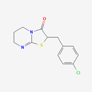 molecular formula C13H13ClN2OS B2906425 2-(4-chlorobenzyl)-6,7-dihydro-2H-thiazolo[3,2-a]pyrimidin-3(5H)-one CAS No. 1049144-05-9