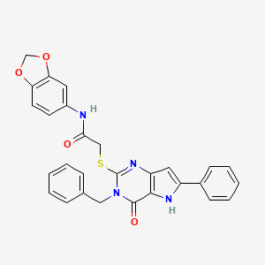 N-(benzo[d][1,3]dioxol-5-yl)-2-((3-benzyl-4-oxo-6-phenyl-4,5-dihydro-3H-pyrrolo[3,2-d]pyrimidin-2-yl)thio)acetamide