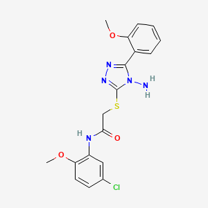 molecular formula C18H18ClN5O3S B2906429 2-{[4-amino-5-(2-methoxyphenyl)-4H-1,2,4-triazol-3-yl]sulfanyl}-N-(5-chloro-2-methoxyphenyl)acetamide CAS No. 734537-55-4