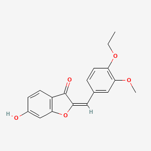 molecular formula C18H16O5 B2906430 2-[(4-Ethoxy-3-methoxyphenyl)methylene]-6-hydroxybenzo[b]furan-3-one CAS No. 210361-07-2