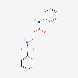 molecular formula C15H16N2O3S B2906432 3-(benzenesulfonamido)-N-phenylpropanamide CAS No. 881934-10-7