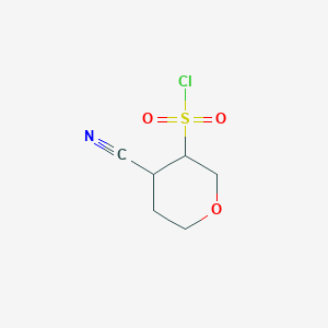 molecular formula C6H8ClNO3S B2906434 4-Cyanooxane-3-sulfonyl chloride CAS No. 2091940-31-5