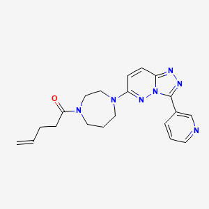 molecular formula C20H23N7O B2906440 1-[4-(3-Pyridin-3-yl-[1,2,4]triazolo[4,3-b]pyridazin-6-yl)-1,4-diazepan-1-yl]pent-4-en-1-one CAS No. 2380085-57-2