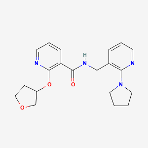 molecular formula C20H24N4O3 B2906442 N-((2-(pyrrolidin-1-yl)pyridin-3-yl)methyl)-2-((tetrahydrofuran-3-yl)oxy)nicotinamide CAS No. 2034272-32-5