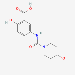 molecular formula C14H18N2O5 B2906446 2-Hydroxy-5-[(4-methoxypiperidine-1-carbonyl)amino]benzoic acid CAS No. 1307075-06-4