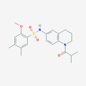 molecular formula C22H28N2O4S B2906447 N-(1-isobutyryl-1,2,3,4-tetrahydroquinolin-6-yl)-2-methoxy-4,5-dimethylbenzenesulfonamide CAS No. 946258-57-7
