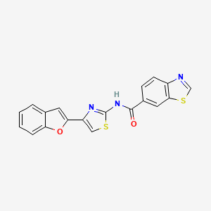 N-[4-(1-benzofuran-2-yl)-1,3-thiazol-2-yl]-1,3-benzothiazole-6-carboxamide