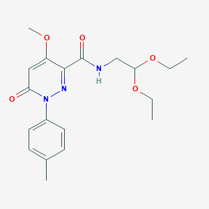 molecular formula C19H25N3O5 B2906452 N-(2,2-diethoxyethyl)-4-methoxy-1-(4-methylphenyl)-6-oxopyridazine-3-carboxamide CAS No. 921517-66-0